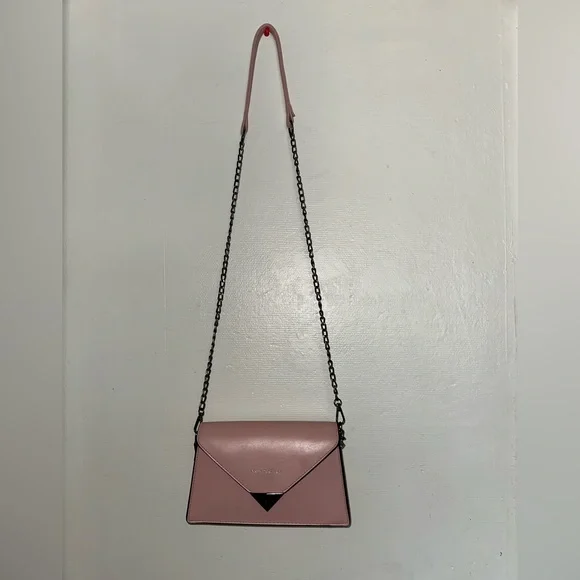 Pink Crossbody Bag with Chain Strap - Picture 7 of 8
